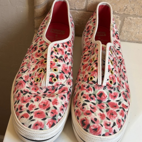 Keds Shoes - Kate Spade Keds Collaboration Women's Floral Slip-On Sneakers - Pink Women’s 11M